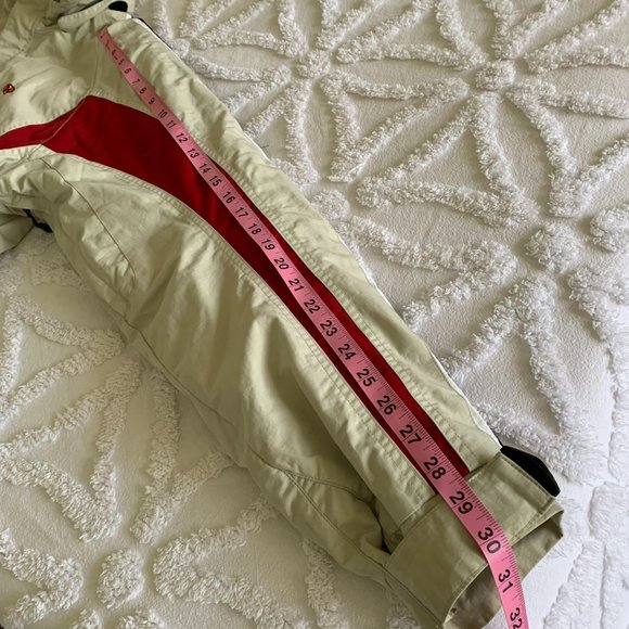 MARKER Off White with Red and Black Stripes Ski Snowboard Sporty Jacket Medium - Picture 11 of 14